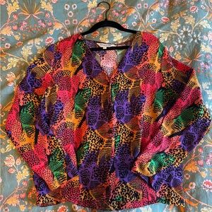 Colorful multi color animal print top